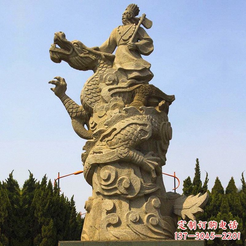 保定颛顼砂岩石雕像传承古代历史人物雕塑之美