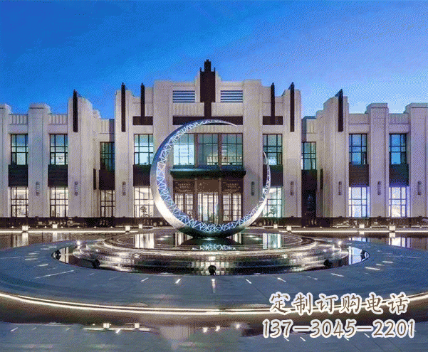 保定高档不锈钢月亮摆件