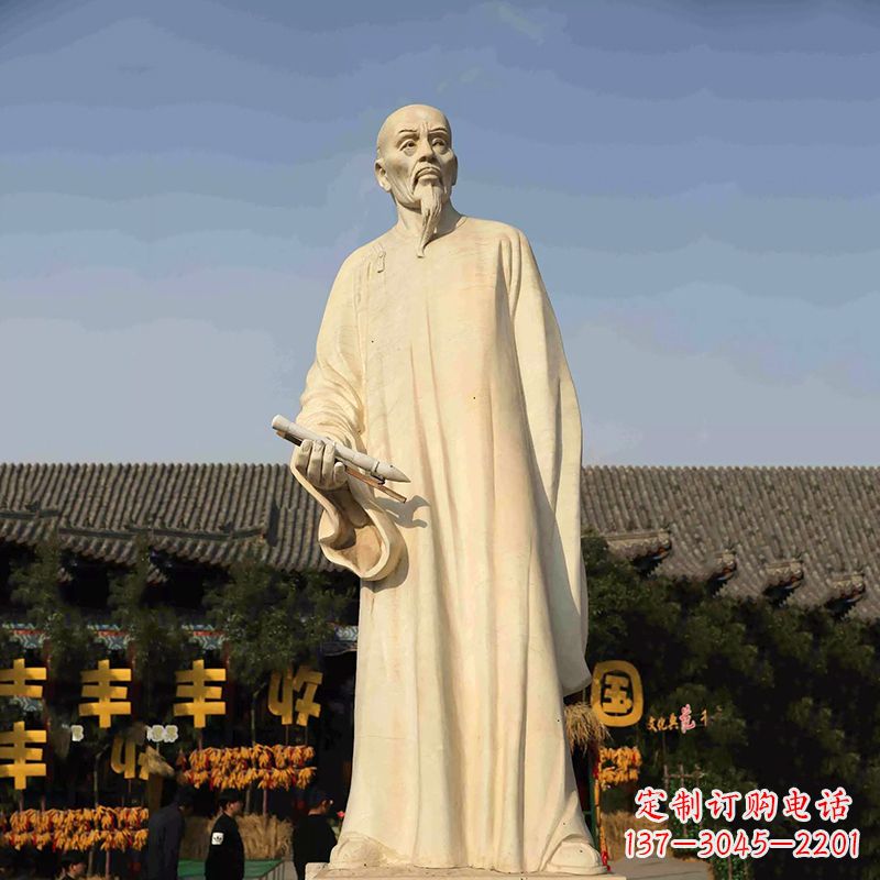 保定清代画家郑板桥石雕塑——中国历史名人汉白玉雕像