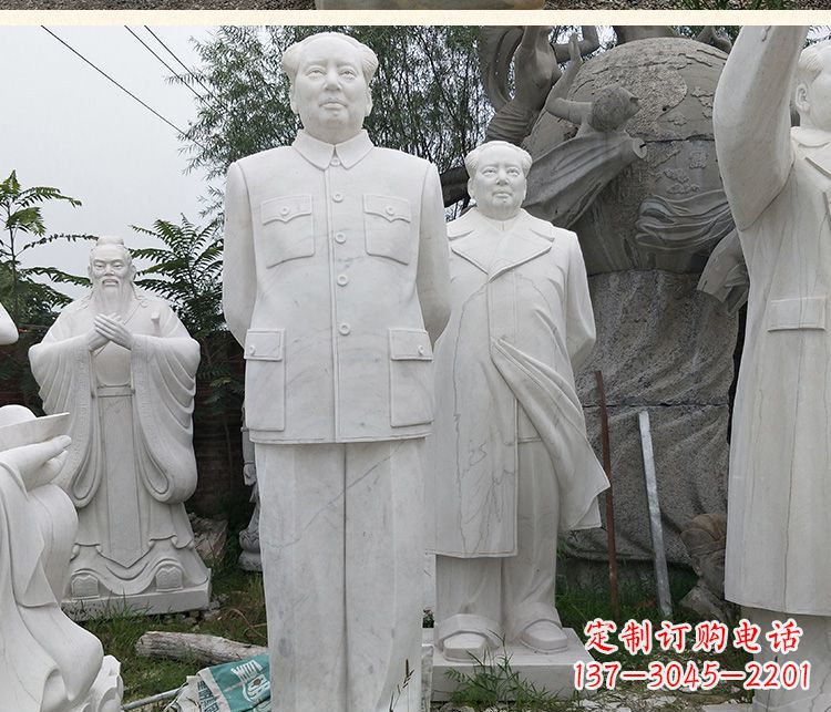 保定背手的毛主席汉白玉伟人石雕