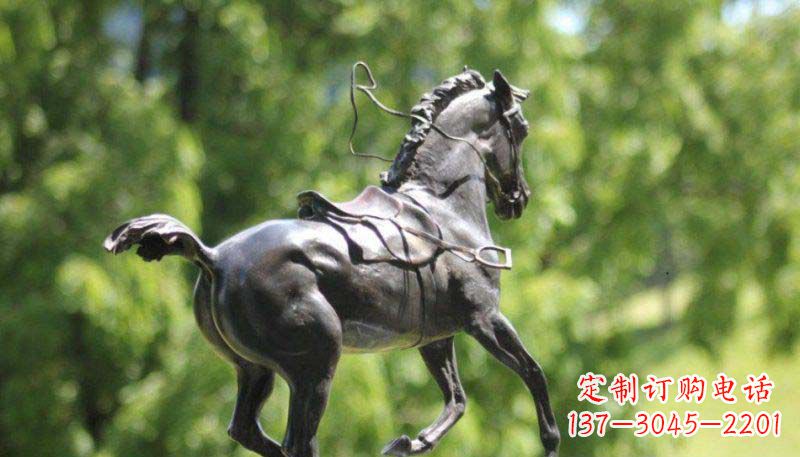 保定奔跑的马公园动物铜雕