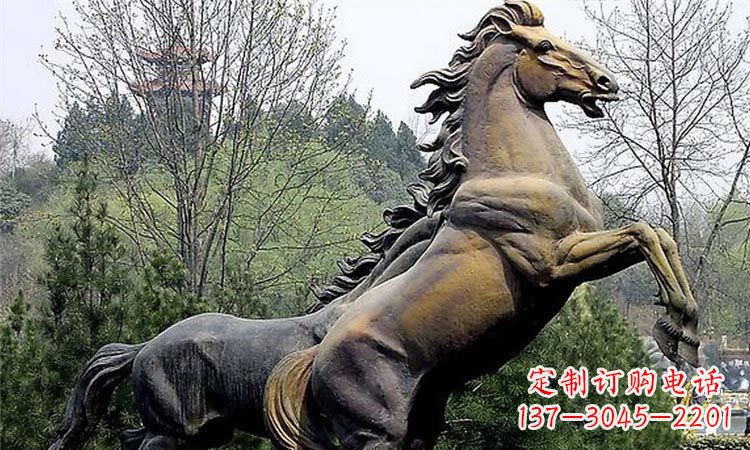保定奔跑的马街边动物铜雕