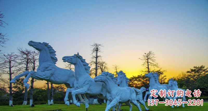 保定奔跑的马群城市公园景观铜雕