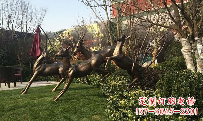 保定奔跑的小鹿铜雕