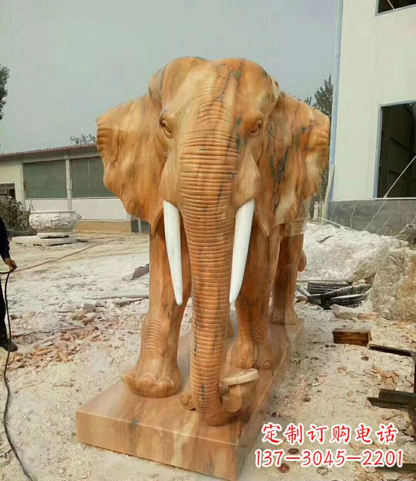 保定大象石雕,招财进宝