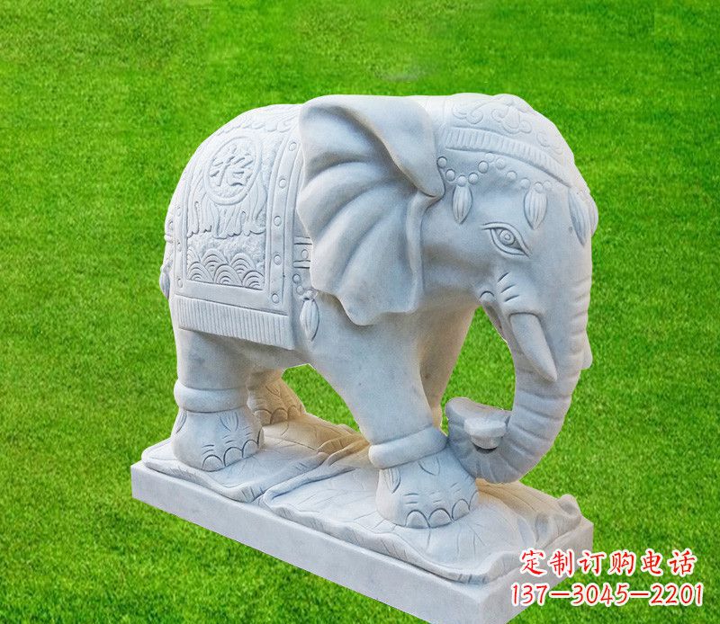 保定雕刻精美大象石雕