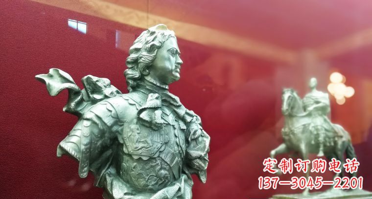 保定彼得大帝半身像古代西方名人铜雕