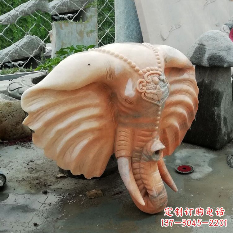 保定精美大象头雕塑