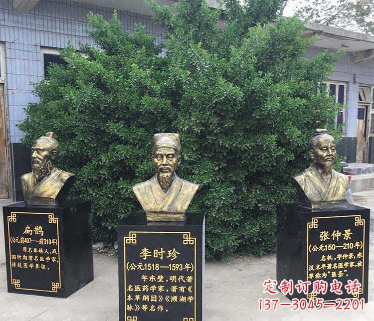 保定扁鹊李时珍张仲景胸像古代人物铜雕