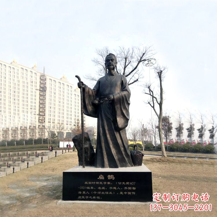 保定扁鹊铜雕塑像-城市广场历史著名医学人物雕像