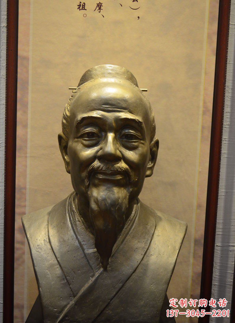 保定扁鹊胸像古代医学家铜雕
