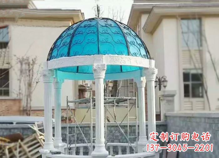 保定新款汉白玉欧式石雕凉亭给你宁静舒适的休闲空间