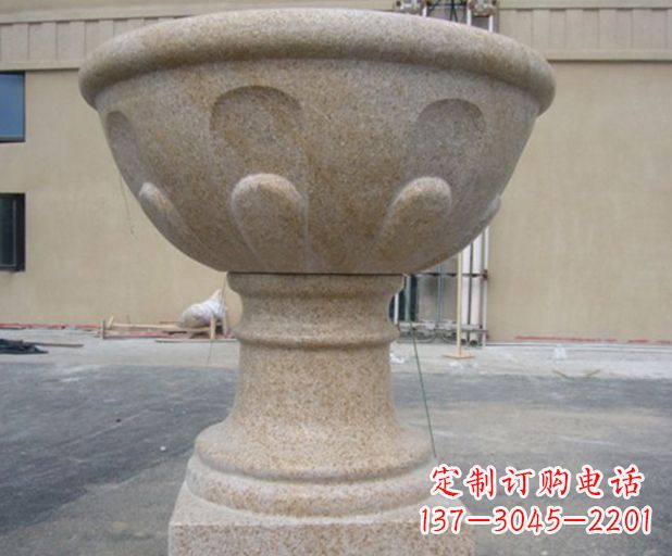 保定别墅景观大理石花盆石雕 (3)