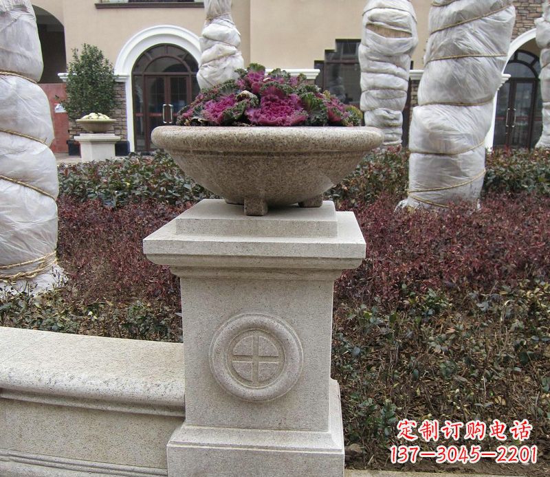 保定精美大理石花盆,给你的家居添彩