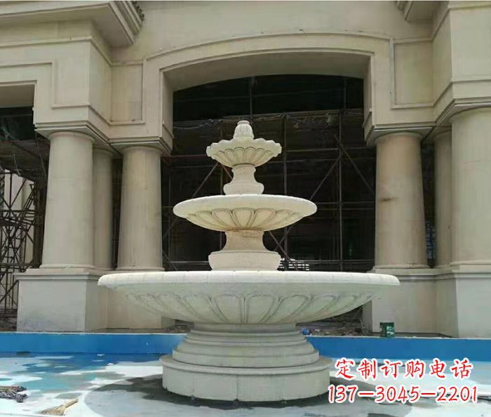 保定精美多层喷泉石雕