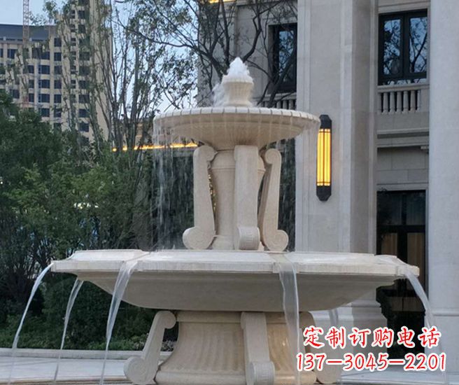 保定别墅景观汉白玉喷泉石雕 (2)