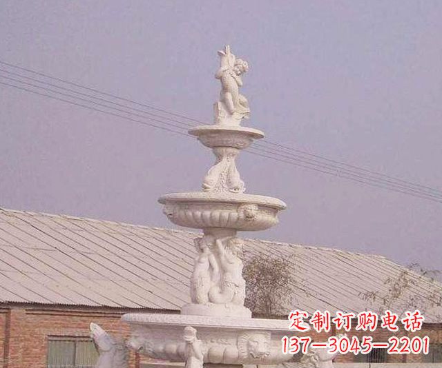 保定天使般的宁静——别墅景观天使喷泉石雕