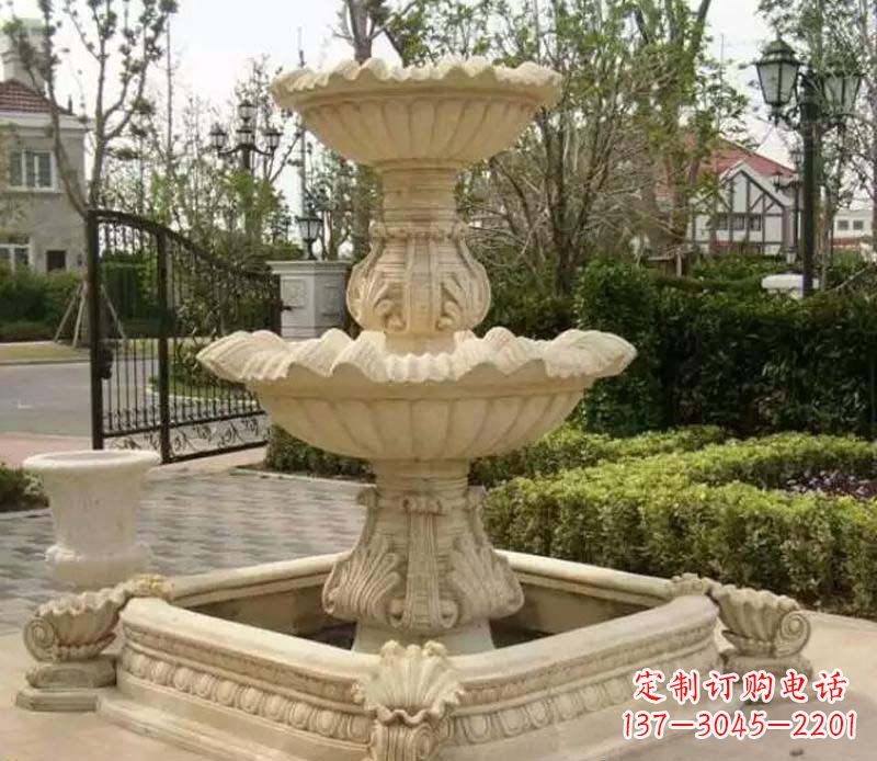 保定优雅精致的喷泉石雕