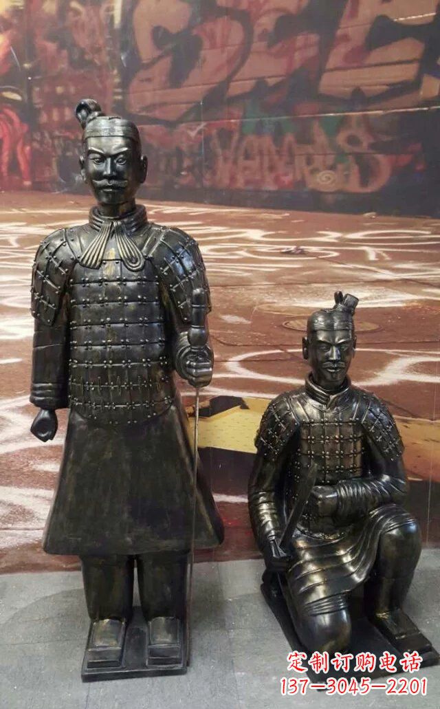 保定兵马俑玻璃钢仿铜人物雕塑