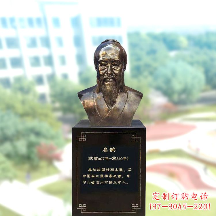 保定玻璃钢扁鹊著名医生半身像雕塑
