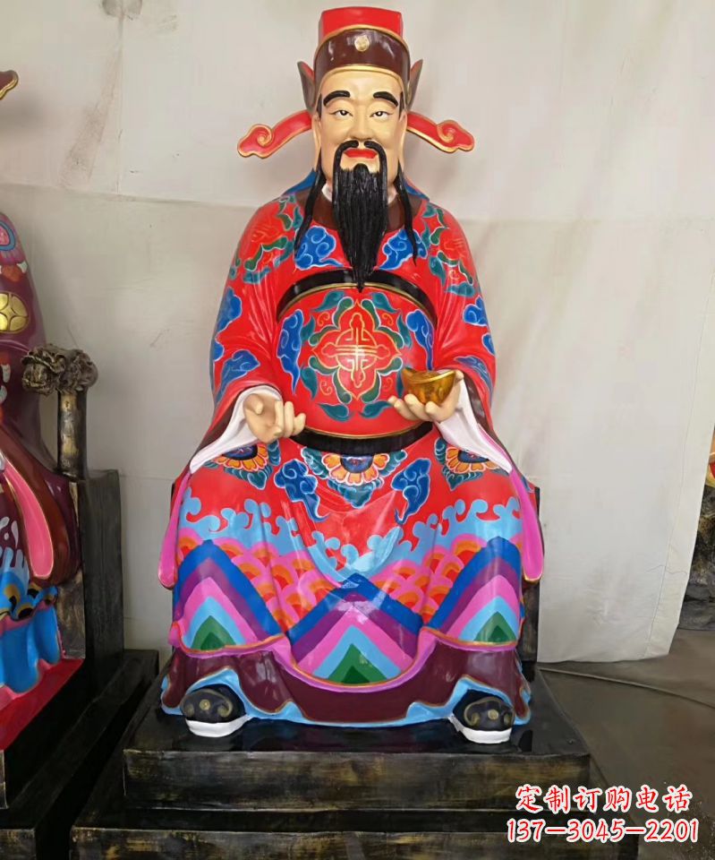 保定玻璃钢彩绘文财神神像雕塑