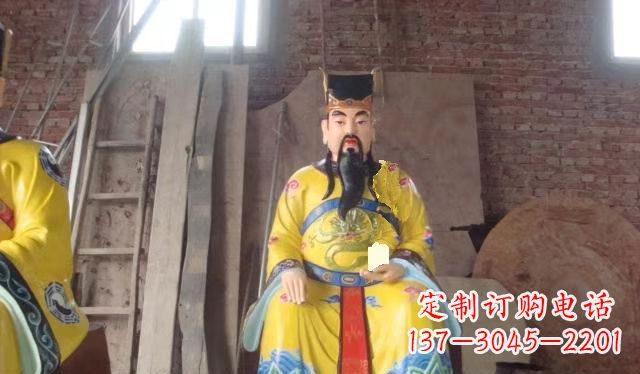 保定玻璃钢彩绘文财神寺庙神像雕塑