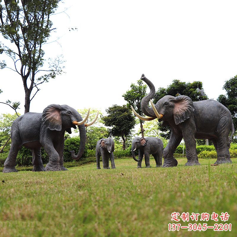 保定玻璃钢大象雕塑传承古老文化,点缀园林景观