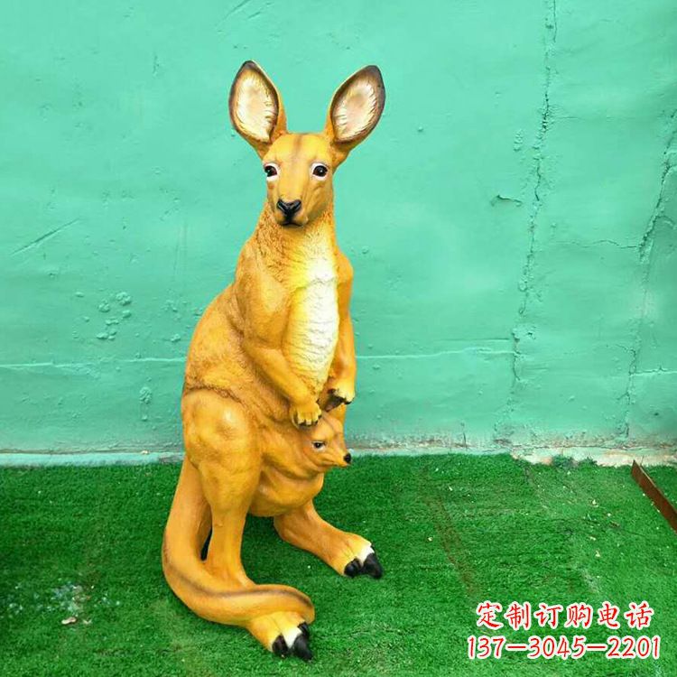 保定玻璃钢袋鼠雕塑