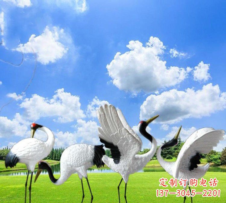 保定玻璃钢丹顶鹤雕塑——一件艺术精品