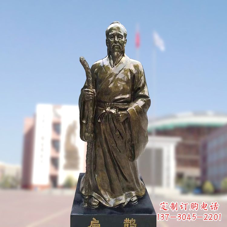 保定玻璃钢仿铜扁鹊雕塑