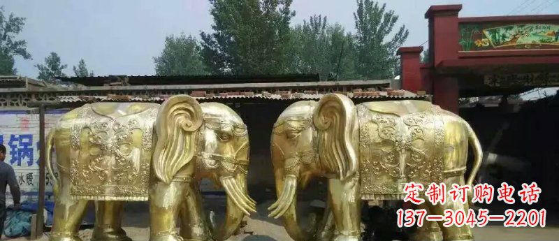 保定玻璃钢大象雕塑仿铜雕塑的精美之作