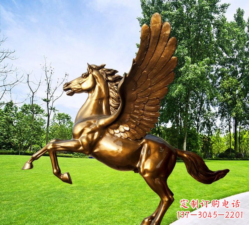 保定玻璃钢仿铜动物马雕塑精美的艺术品