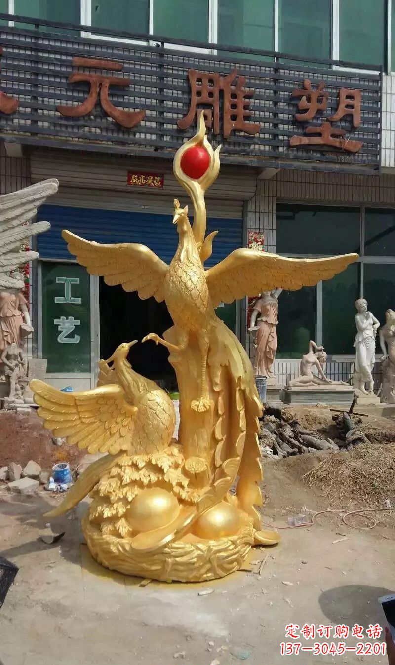 保定玻璃钢雕刻的凤凰之美