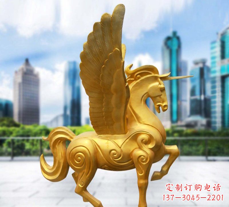 保定玻璃钢仿铜独角兽雕塑精美雕塑艺术