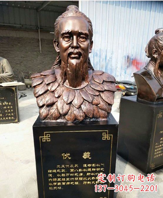 保定玻璃钢仿铜伏羲头像