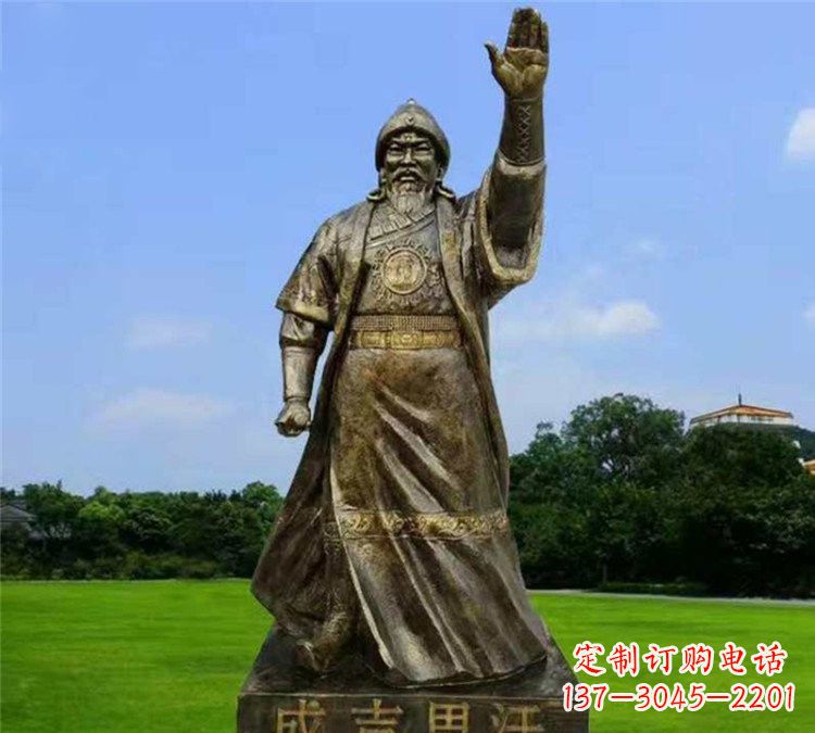 保定玻璃钢成吉思汗雕塑