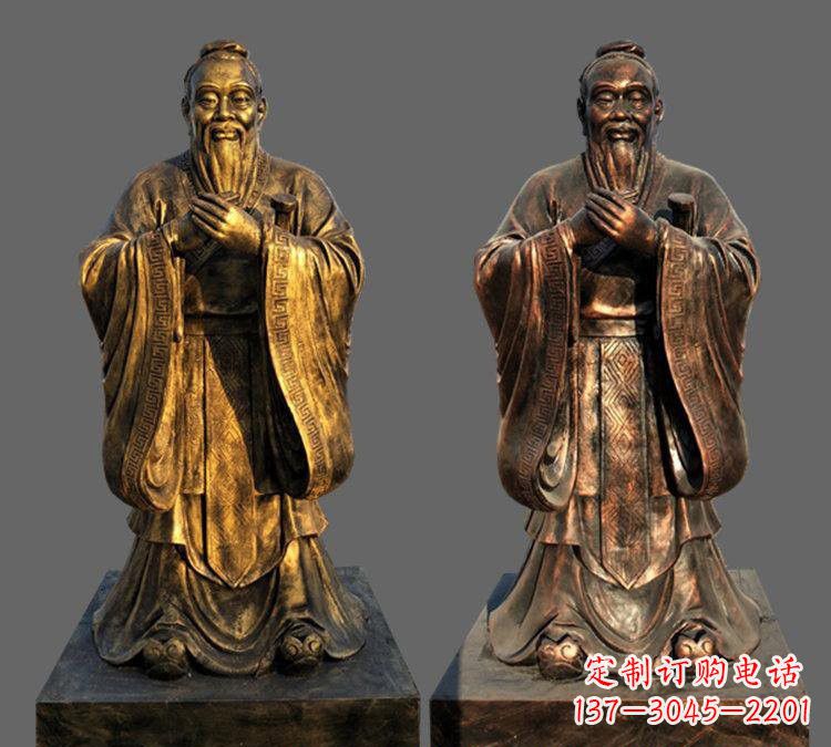 保定玻璃钢仿铜孔子雕塑——校园名人的荣耀