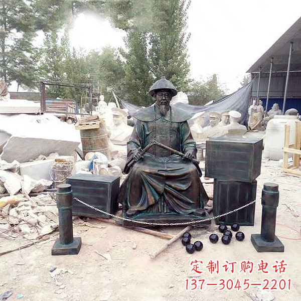 保定林则徐雕塑以玻璃钢仿铜呈现
