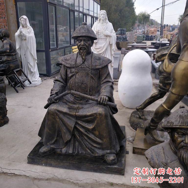 保定玻璃钢仿铜林则徐坐姿像