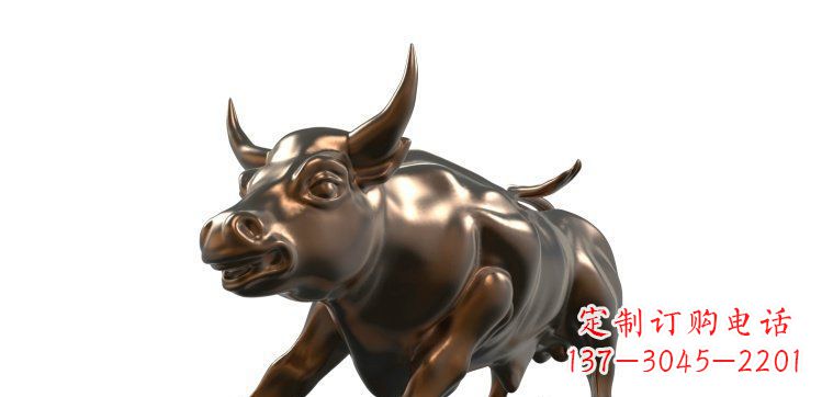 保定玻璃钢仿铜牛公园动物雕塑_1