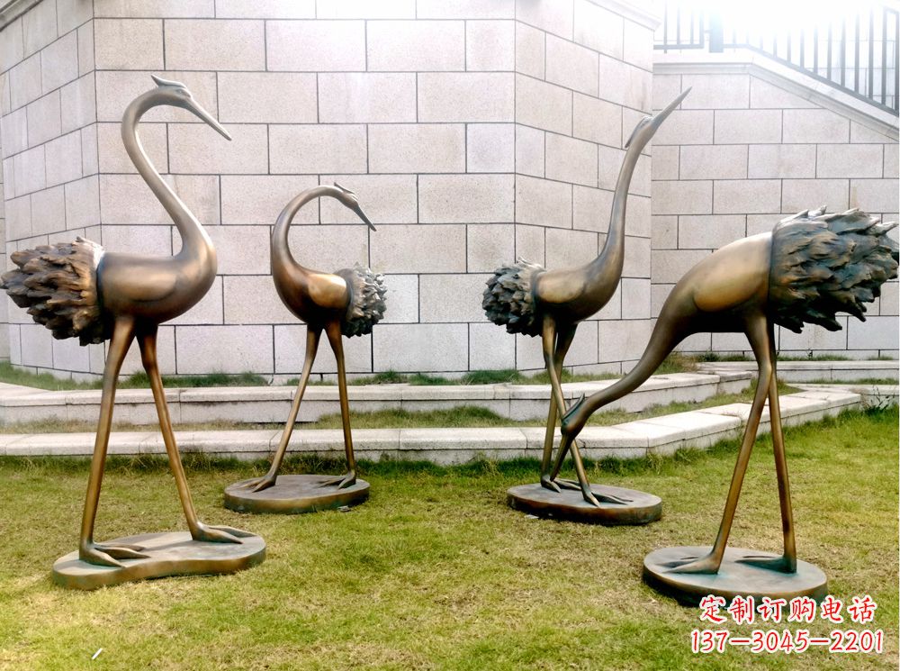 保定玻璃钢仿铜仙鹤雕塑以自然之美为灵感