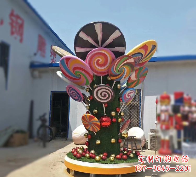 保定玻璃钢制作的棒棒糖雕塑