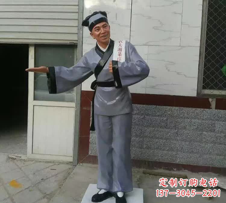 保定精致玻璃钢店小二雕塑