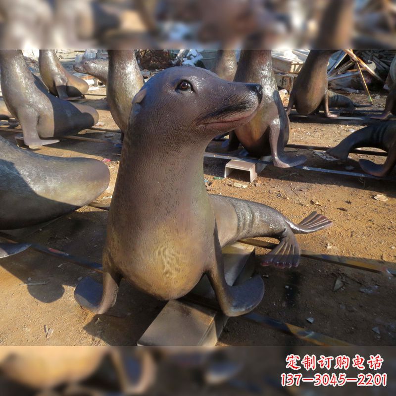 保定玻璃钢海豹雕塑——精美的艺术品