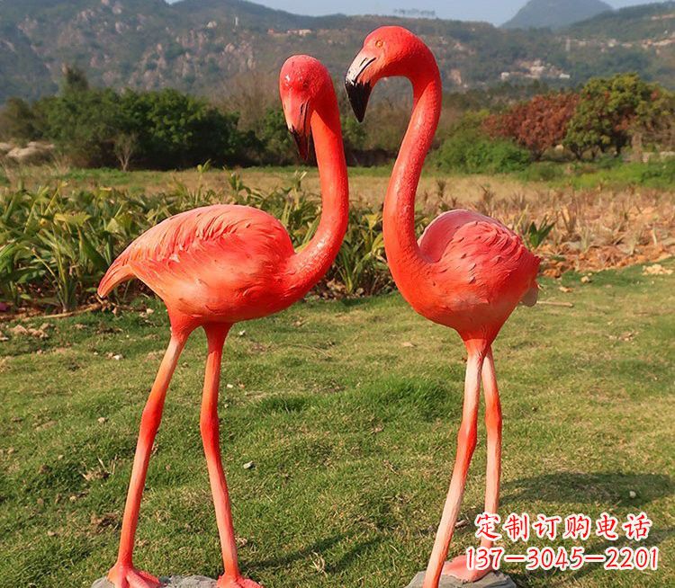 保定玻璃钢仿真火烈鸟雕塑极致精细的艺术品