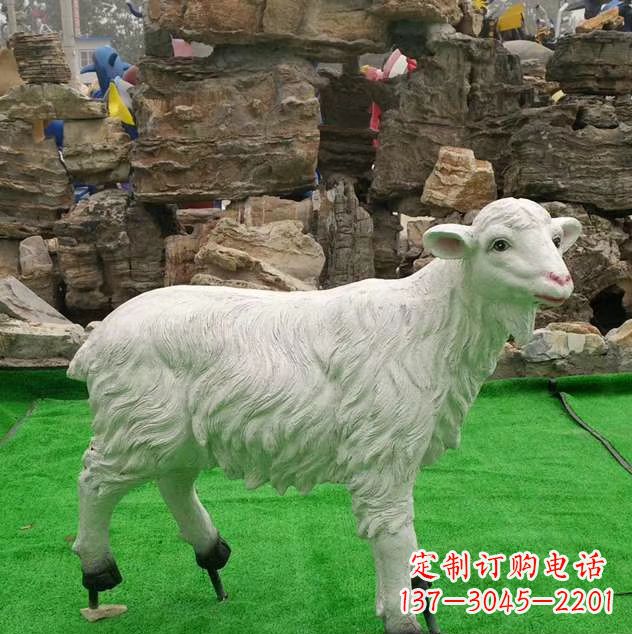 保定玻璃钢绵羊雕塑