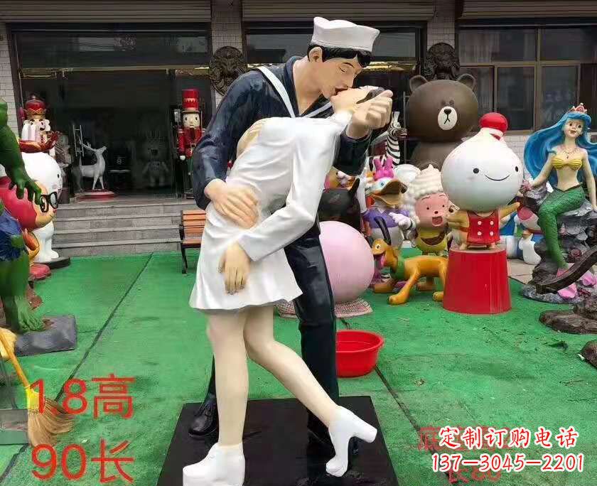 保定玻璃钢情侣雕塑——浪漫婚庆景观
