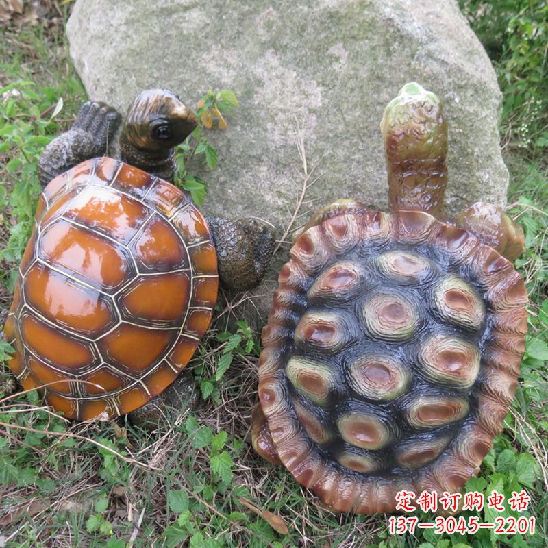 保定玻璃钢海龟雕塑精致美观的园林装饰品