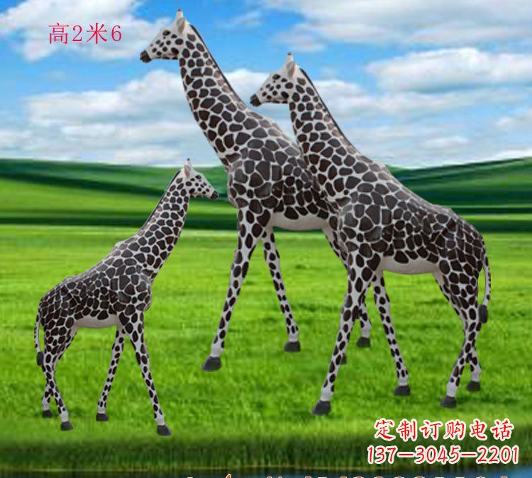 保定玻璃钢材质长颈鹿雕塑