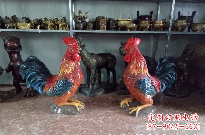保定玻璃钢公鸡雕塑